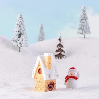 Derva Sniego Arenoje Namas Kalėdų Miniatiūriniai Mini Santa Namas Villa Figūrėlės Pasakų Sodas 