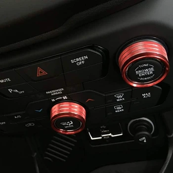 3Pcs Interjero Aksesuarai Jeep Renegade 2018 2019 Oro Kondicionavimo sistema Audio CD Koregavimo Mygtuką, Apdailos Žiedas