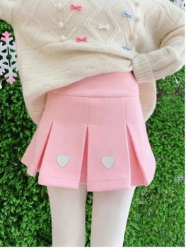Princesė saldus lolita sijonai Rudens ir žiemos korėjos stiliaus visas rungtynes ir laisvi klostuotas sijonas su aukštos juosmens moterų KKQ132