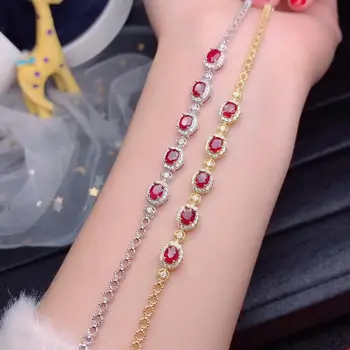 KJJEAXCMY fine jewelry gamtos Ruby 925 sterlingas sidabro naujas moterų rankos apyrankę paramos bandymo prabanga