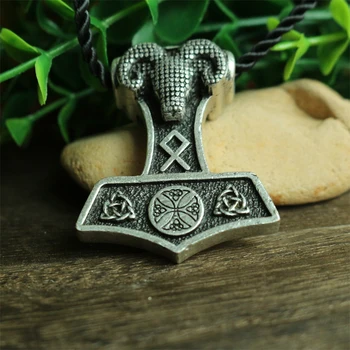 1pcs didmeninė skandinavų Ram Thor Hammer pakabukas viking Norvegija simbolis karoliai skandinavų gyvūnų thor ' s pakabukas papuošalai, Amuletai