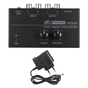 PP500 Itin Kompaktiškas Ratas, Metalo Phono Preamp Stereo Garso Preamplifier Su kiekio Kontrolė Elektroninių Nešiojamų Namuose