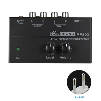 PP500 Itin Kompaktiškas Ratas, Metalo Phono Preamp Stereo Garso Preamplifier Su kiekio Kontrolė Elektroninių Nešiojamų Namuose