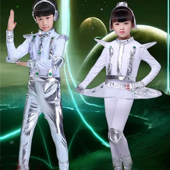 Vaikas Šalies Anime Cosplay Roboto Kostiumas Astronautas Pasirodymo Erdvę Etape Šokių Drabužiai Vaikams, Drabužiai Jumpsuit Sijonas Drabužių Berniukas Mergaitė