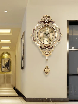 Prabanga Europoje Stiliaus Sieninis Laikrodis Klasikinis Derliaus Šiaurės Skaitmeninis Sieninis Laikrodis Modernus Dizainas, Didelis Reloj De Sumalti Kambario Apdaila