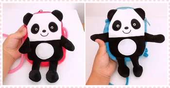 LISM Mielas Panda Anime Pliušinis Pečių Maišą Rankinės Animacinių filmų Minkštas Nešti Dėklas Telefono Maišelius Monetų Piniginė Kortelės Vaikas Dovanos