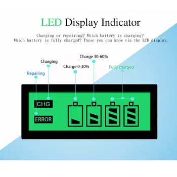 LCD Ekranas Smart Baterijos Kroviklis AA / AAA NiMH / NiCd Akumuliatoriai Pažangi Baterijų Kroviklis