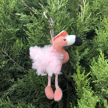 10cm Moterų Maišelį Pink Flamingo Klavišą Grandinės Žiedas Gražus Rankinėje Keychain Raktų pakabukas Žavesio Rankinės Automobilių Pakabukas Aksesuarai Dovanos