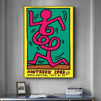 Abstrakti Twisty Šokėja Džiazo Festivalis Garsiąją Nuotrauką, Ant Drobės, Plakatų Ir Grafikos Sienos Meno Tapybos Už Kambarį Apdaila