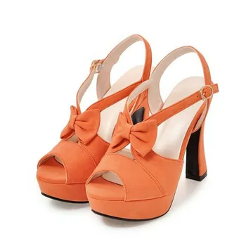 Moterų sandalai Vasarą Naujas modelis mados Super aukšto kulno temperamentas Paprastumo Žuvų burna Moterų sandalai Rausvos spalvos, Saldus Lankas Sandalai