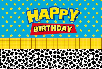 Happy Birthday Party Fone Animacinių filmų Vaikams Berniuko, 1-ojo Gimtadienio Foto Fone Vakarų Kaubojus Tortas, Stalo Dekoras Reklama W-2299