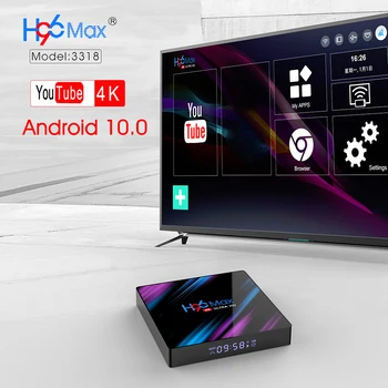 Android 10.0 TV Set-Top Box RK3318 Quad-Core Plug Žaisti Patogus, Greitai Veikia, 2.4 G/5G WiFi BT 4K Media Player