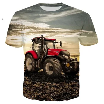 Automobilių Traktoriaus 3D Print t shirt Vyrų marškinėlius Vyrų, Moterų Atsitiktinis Streetwear harajuku Viršūnes prekės hip-hop Berniukas Tees negabaritinių drabužiai