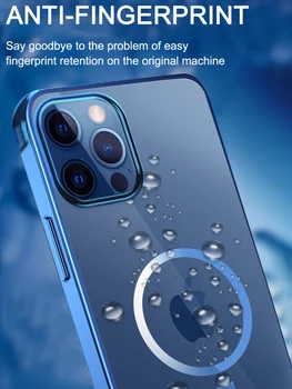 Naujas Originalus Magnetinis Skaidrus Aišku, Minkštos TPU Galinį Dangtelį IPhone 12 Pro Max 12 Mini Atveju Suede Anglies Pluošto Padengti