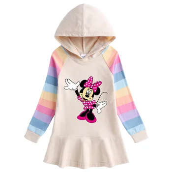 Disney Mickey Minnie Rudenį Merginos Hoodies Vaikams Kalėdų Suknelė Ilgomis Rankovėmis Kailis Kūdikių Kostiumas Šalis Nertiniai Drabužiai