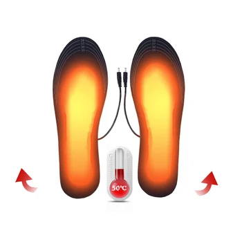 1 Pora/2vnt USB Šildomi Vidpadžiai Koja Atšilimo Trinkelėmis Kojų Šilčiau Kojinių Padas Mat Žiemos Lauko Sporto Šildymo Batų Vidpadžiai, Žiemą Šilta