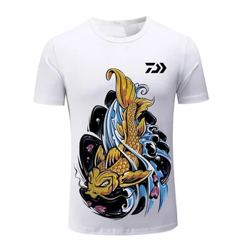 2021 Naujas Daiwa Žvejybos Clothings Quick Dry Apsaugos nuo Saulės Žvejybos Marškinėliai Anti-UV Žvejybos Drabužius trumpomis Rankovėmis Sportas T-Shirt