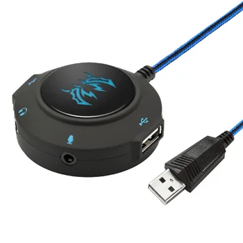 VODOOL S2 4 Port USB Garso Plokštę HUB Stereo Ausinės Mikrofono Adapteris Išorinės Garso Konverteris, skirtas PC 