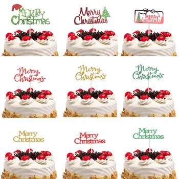 Linksmų Kalėdų Dekoravimo Tortas Topper Laimingų Naujųjų Metų Cupcake Rėžtuvės Šaligatvio Kepimo Baby Shower Vaikai Šalis, Vestuvių, Gimtadienio, 