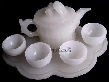 Kinijos kung fu arbata arbata su natūraliu jade arbatos ir arbatos puodelio rinkinys