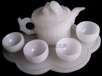 Kinijos kung fu arbata arbata su natūraliu jade arbatos ir arbatos puodelio rinkinys