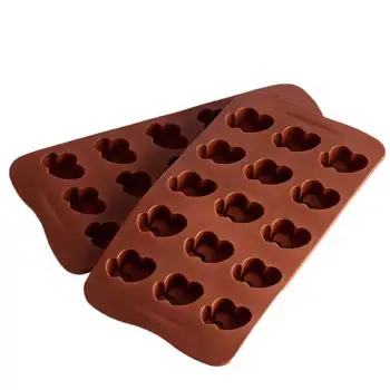15 Slots Dvigubo Širdies Silikono Kepimo Forma, netoksiškas Šokolado Ledo Tinklelis Tortas Reikmenys Virtuvės Duonos