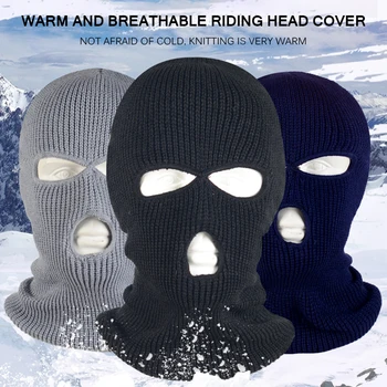 Taktinis kaukė 3 Skylės veido kaukė žiemos balaclava kaukę, Kepurę, šiltas šalmas veikia slidinėjimo, dviračių kaukės pilna veido kaukė