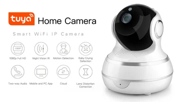 Reklamos kaina Wifi 1080P HD IP vaizdo Kamera 2.0 MP Didelės sprendimas kūdikio stebėjimo Dviejų krypčių Garso Smart IP kamera su Tuya App Contro