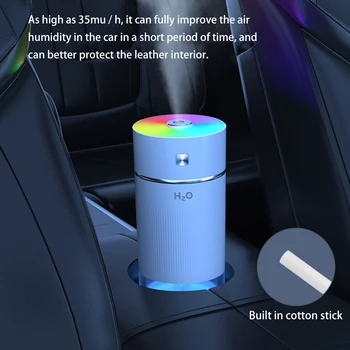 USB Oro Drėkintuvas Cilindrų eterinis Aliejus Difuzoriaus Drėkinantis Fogger su Lempa, Automobilis Namo Rūko Maker Drėkina Purkštuvas