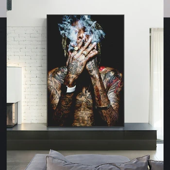 Hip-Hop Muzikos Wiz Khalifa Rap Drobės, Paveikslai, Sienos Menas, Plakatų ir Spausdina Unikalų Cuadros Sienos Menas Nuotraukas Kambarį