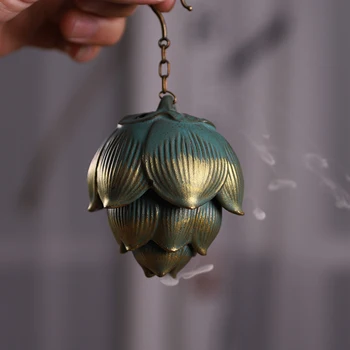 Kūrybos Lotoso Formos Hanging Ball Moliuskui Smilkalų Degiklis Keramikos Ritė Aromaterapija Krosnis Tuščiaviduriai Smilkalų Laikiklis Namų Dekoro