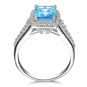 QYI Akmeniniai Žiedai gamtos dangus mėlynas topazas žiedas Mados 1 ct 925 sterlingas sidabro Žiedai moterims jubiliejų šalis dovana