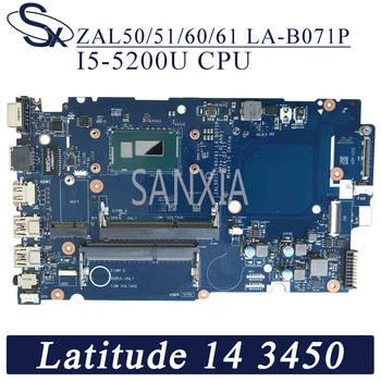 KEFU LA-B071P Nešiojamojo kompiuterio motininė plokštė, skirti DELL Latitude 14-3450 originalus mainboard I5-5200U CPU