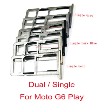 Vieną Dual Sim Card Tray Laikiklis Reader Adapteriai Motorola Moto G6 Žaisti Mikro Sim SD Kortelės Lizdas Dėklas Reader Atsargines Dalis