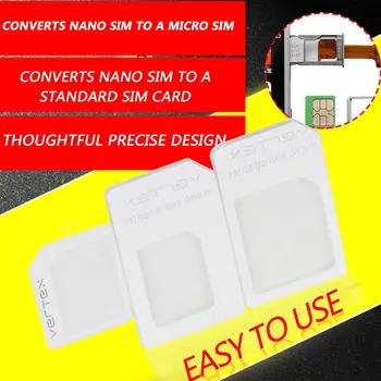 3 vnt. nano SIM Micro Standarto Kortelės Adapterį Plokštelės Laikiklį Adapterius, Skirtus iPhone 5 Nemokamai / Drop Laivyba
