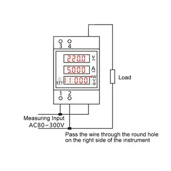 Skaitmeninis Energijos Skaitiklis Din Bėgelio Aktyvią Galios Koeficiento AC 80-300V/AC200-450V 100A Elektros Energijos Ammeter Voltmeter Stebėti