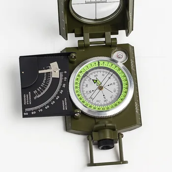 Aukštos klasės kompasas su masto/šlaito metre su šviesos ir didinamasis stiklas