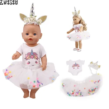 Nemokamas Pristatymas Lėlės Drabužius 10 Stilius Vienaragis Drugelio Dizaino 18 Colių Amerikos & 43 Cm Born Lėlės Gamybos Baby Girl