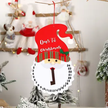 Suskaičiuoti Iki Kalėdų Sienos Kabo Dekoro Papuošalai Kalėdų Senelis, Senis Besmegenis Manė, Laikrodis Dekoro 24 Dienų Til Kalėdų Skaičiavimo Ženklai