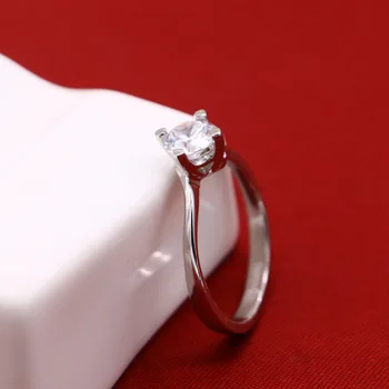 Didmeninė mados sterlingas sidabro papuošalai. Kietojo 925 sidabro moteris vestuvinis žiedas. Apakinti cirkonis žiedas. Valentine 's Day dovana