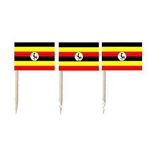 DHL nemokamas pristatymas Gamyklos didmeninė 65mm Reklama /Reklamos /Reklaminių Vėliava (dantų krapštuką vėliava)-Uganda vėliava