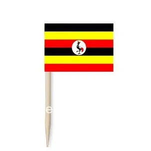 DHL nemokamas pristatymas Gamyklos didmeninė 65mm Reklama /Reklamos /Reklaminių Vėliava (dantų krapštuką vėliava)-Uganda vėliava