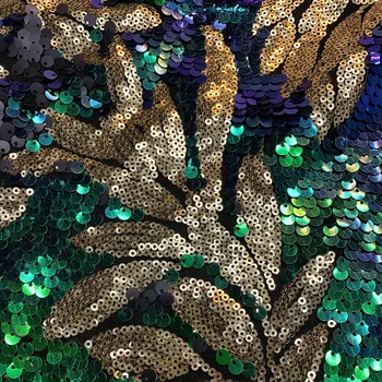 Moterų Undinė Maxi Suknelė 2020 ilgomis Rankovėmis Blizgančiais Gėlių Spausdinti Plius Dydis Grindų Ilgis Ilga Suknelė Šalis Vakarienė Skraiste, Žalia 2XL