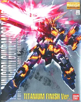 Bandai 1/100 MG RX-0 Vienaragis Gundam 02 Banshee Titano Apdaila Surinkti Modelį Rinkiniai figūrėlių, Plastikiniai Modelis Žaislai