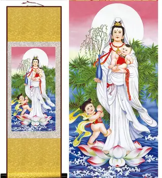 Tradicinis Guanyin tapybos meno Portretas tapybos Namų Biuro Apdailos tradicinių Songzi Guanyin tapyba