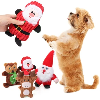 Naujas Kalėdų Šunelis Žaislai, Kalėdų Senelis, Žaislų, Kramtyti Squeaker Pet Pliušiniai Žaislai Šunims Mielas Kramtymas Virvę Garso Žaislai Naminių Kačių Lėlės