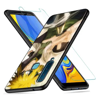 Juoda Silikono Padengti Naruto Kakashi Samsung Galaxy A7 A9 2018 A8 A6 Plius A5 A3 Star 2017 2018 Telefono dėklas