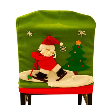 ZL Kalėdų Vakarienė Santa Claus Bžūp Kėdė Padengti už Vakarienės Stalo, Šalies naujieji Metai Kėdžių dangose Sniego Briedžių Raudona Kalėdų Dekoro