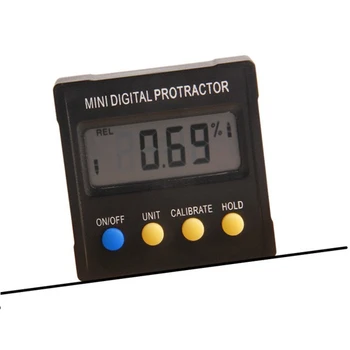 Skaitmeninis Matlankis Inclinometer 360 Laipsnių LCD Ekranas Clinometer Kampo Indikatorius Elektroninis Lygio Langelis Magnetinio Pagrindo Matavimo Įrankiai