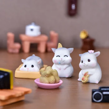 Derva Miniatiūriniai Lėlių Mielas Animacinių Filmų Šveitimas Žemės Riešutų Žiurkėno Mini Papuošalai Figūrėlės Kraštovaizdžio Namų Puošybai